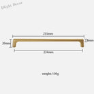Solid Brass Wardrobe Handles – Integrated Cabinet Pulls and Furniture Bar Handles (106mm-332mm) TB2040-XXL Handles