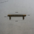 Solid Bronze Cabinet Handles – Antique Brass Wardrobe Bars and Drawer Pulls (20mm-500mm) 130mm Handles