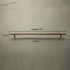 Solid Bronze Cabinet Handles – Antique Brass Wardrobe Bars and Drawer Pulls (20mm-500mm) 380mm Handles