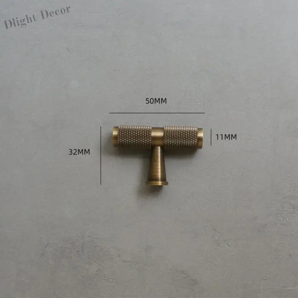 Solid Bronze Cabinet Handles – Antique Brass Wardrobe Bars and Drawer Pulls (20mm-500mm) 50mm T Handles