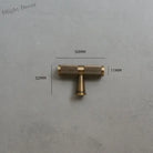 Solid Bronze Cabinet Handles – Antique Brass Wardrobe Bars and Drawer Pulls (20mm-500mm) 50mm T Handles