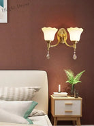 Sophia - European - Style Glass Wall Lamp Warm Living Room Tv Background Bedroom Bedside Double