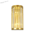 Sophia’s Modern Gold Crystal Sconce: Half Cylinder Elegance