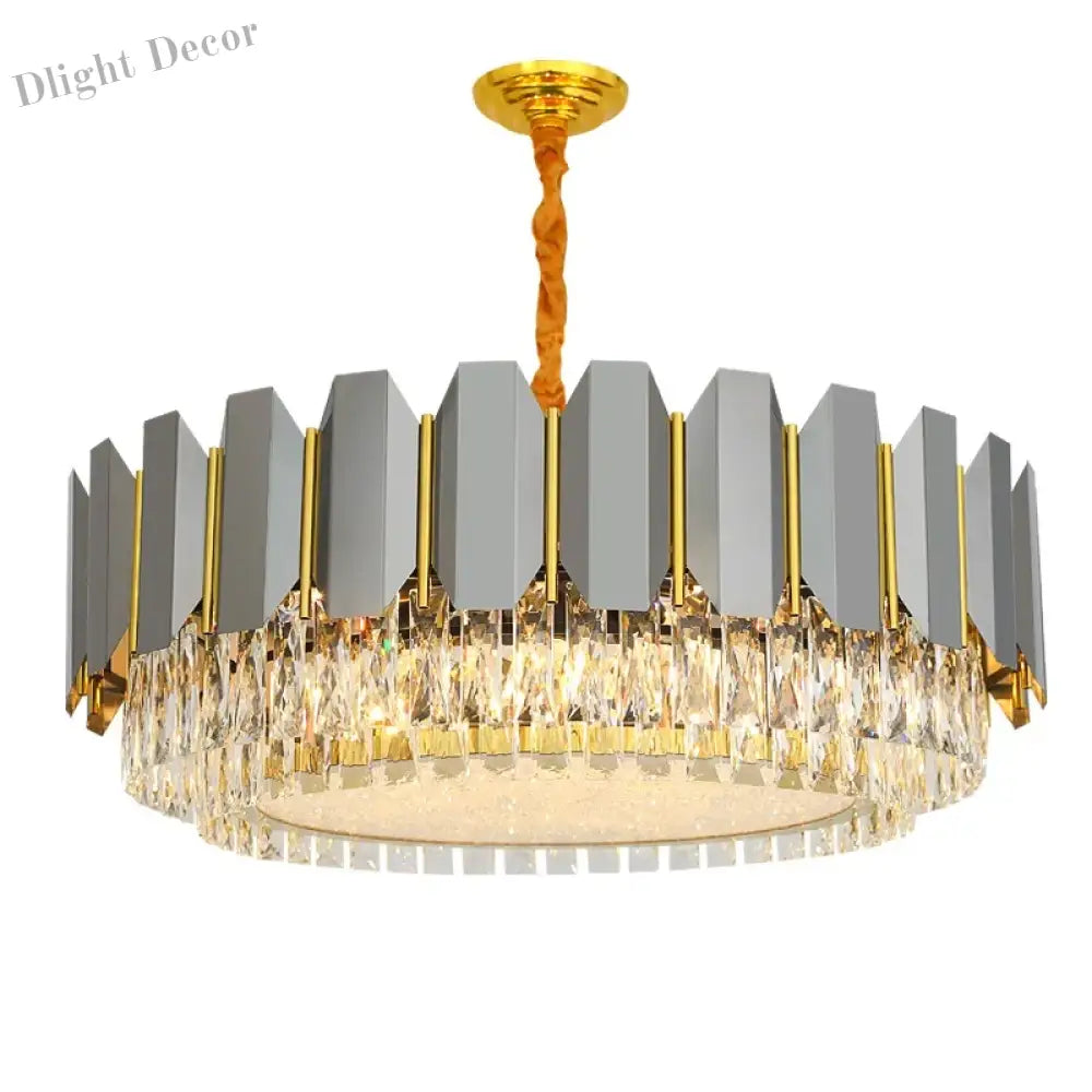 Stainless Steel Light Luxury Crystal Chandelier - A Postmodern Marvel For Living Rooms Simple