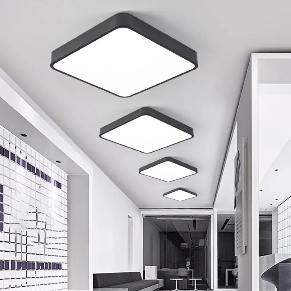 Starburst: Geometric Led Ceiling Light - Contemporary Office Fixture Acrylic Flush Mount Black /