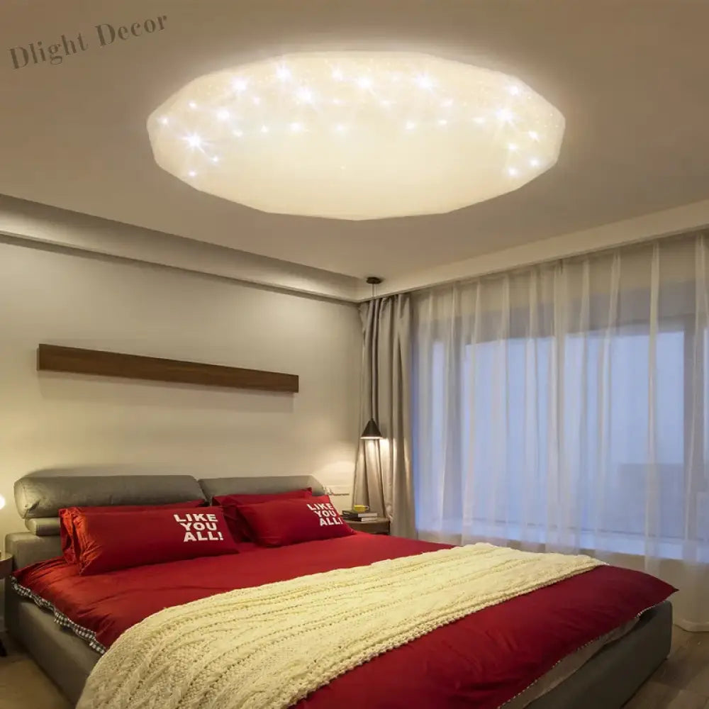 Starry Sky Led Ceiling Lamp - Modern Lighting Fixture For Dining Room Living And Bedroom 36W 24W