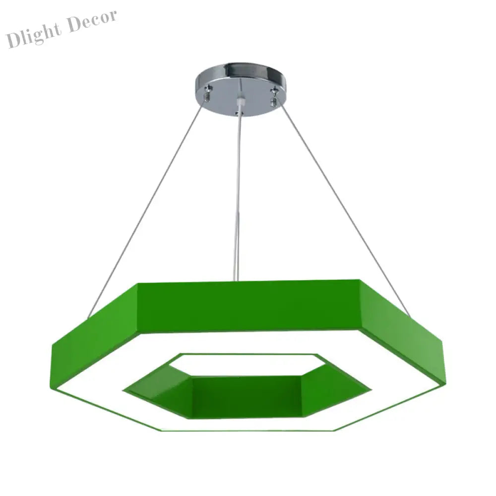 Stella’s Contemporary Led Honeycomb Pendant Light - Vibrant Green/Blue/Red In White/Warm/Natural