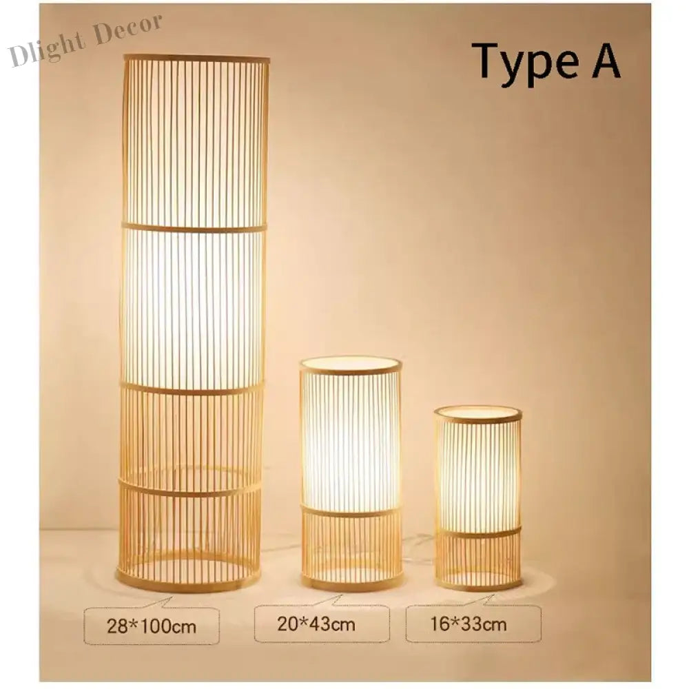 Style Bamboo Weaving Table Lamp - Creative Rattan Bedside Lighting