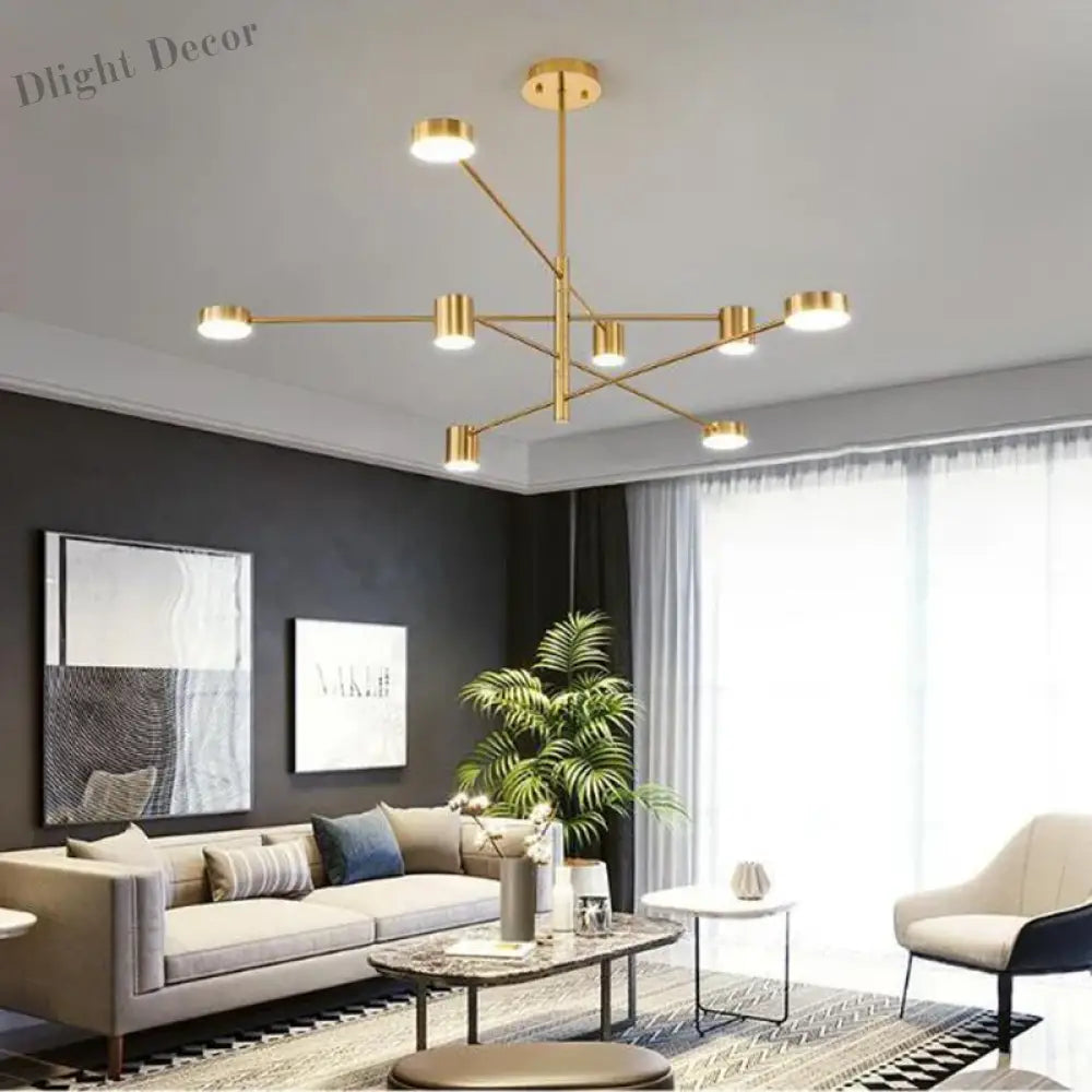 Swivel Led Chandelier - Versatile For Living Dining Office Sleek Black Pendant Light Modern Home