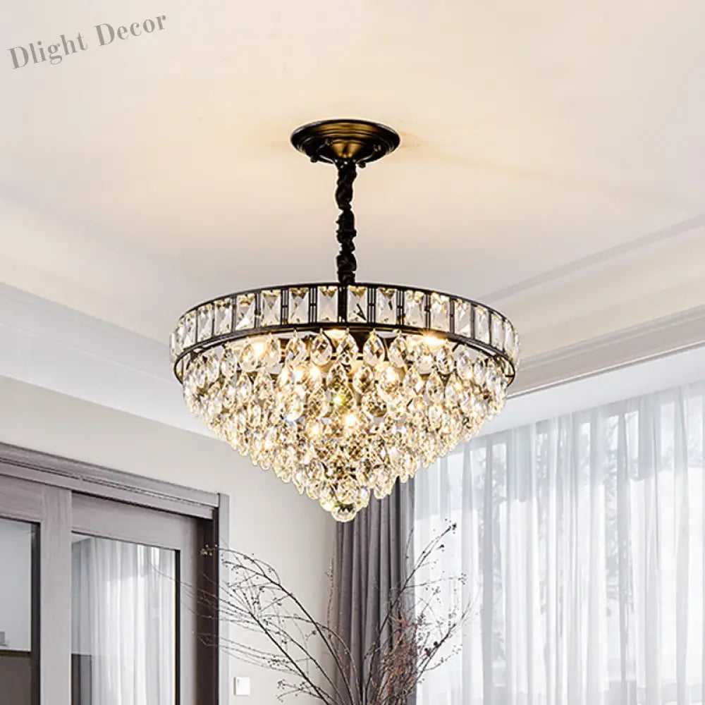 Sylvia Sparkling Symphony: Modern Black 6 - Light Chandelier