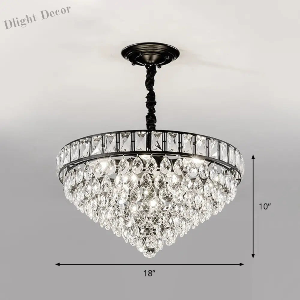 Sylvia Sparkling Symphony: Modern Black 6 - Light Chandelier