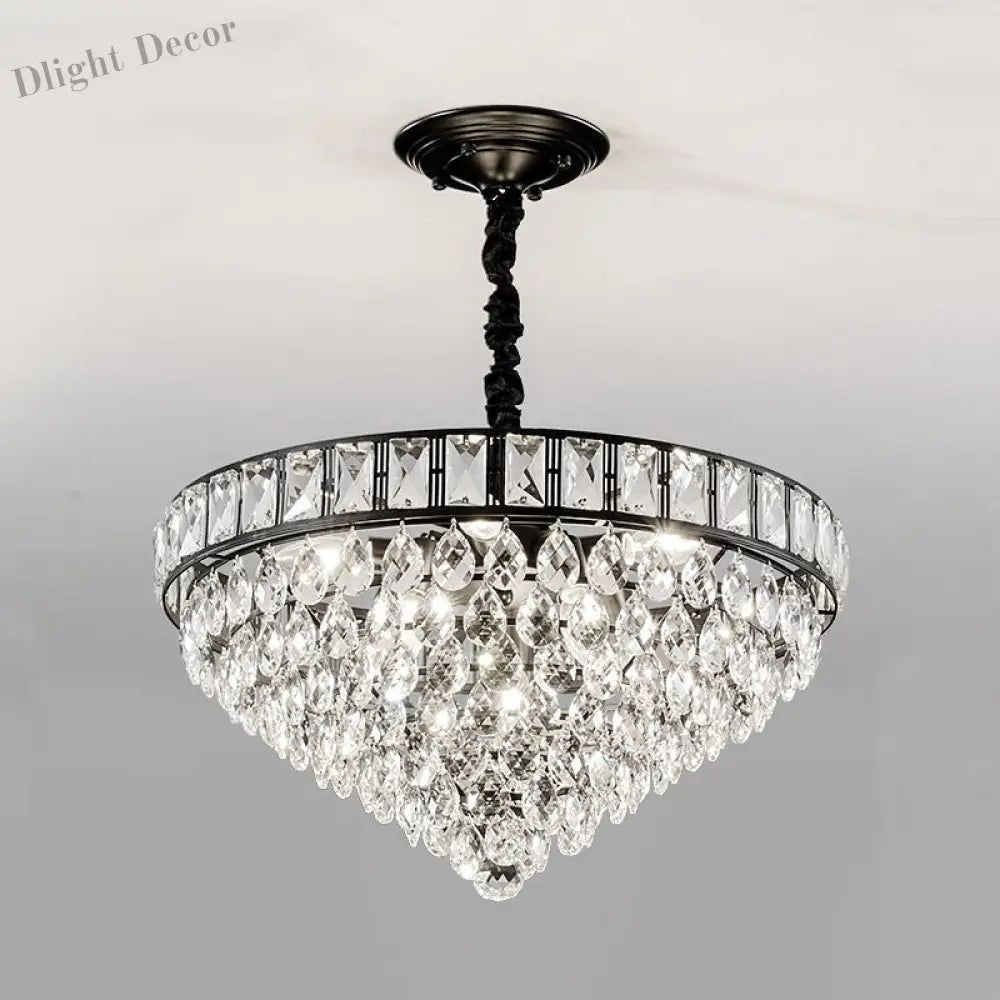 Sylvia Sparkling Symphony: Modern Black 6 - Light Chandelier