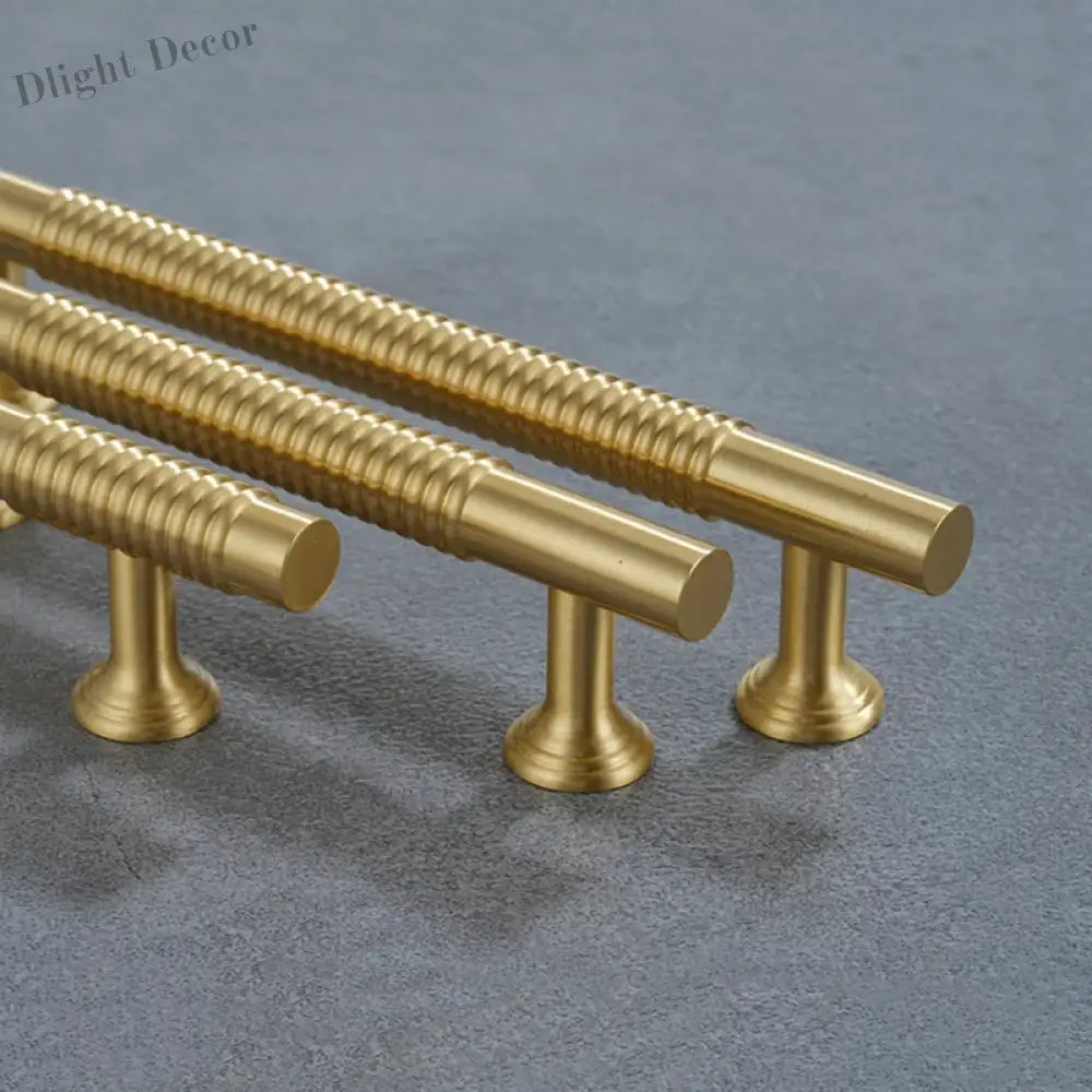 Textured Brass Handles – Golden Cabinet Pulls and Wardrobe Bar Handles (50mm-300mm) Handles