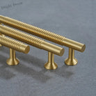 Textured Brass Handles – Golden Cabinet Pulls and Wardrobe Bar Handles (50mm-300mm) Handles
