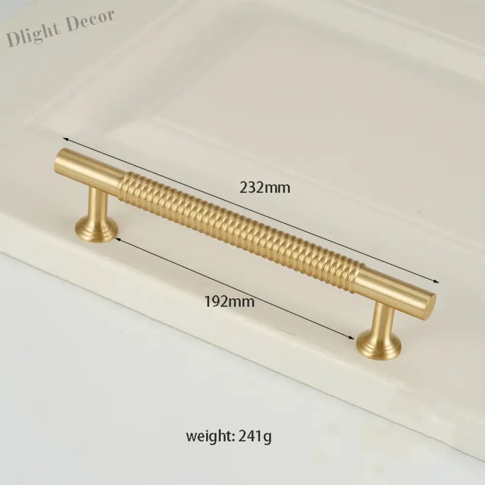 Textured Brass Handles – Golden Cabinet Pulls and Wardrobe Bar Handles (50mm-300mm) TB9026-L232 Handles