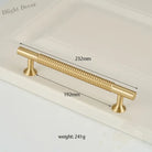 Textured Brass Handles – Golden Cabinet Pulls and Wardrobe Bar Handles (50mm-300mm) TB9026-L232 Handles