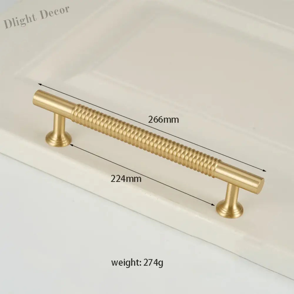 Textured Brass Handles – Golden Cabinet Pulls and Wardrobe Bar Handles (50mm-300mm) TB9026-L266 Handles