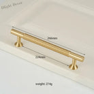 Textured Brass Handles – Golden Cabinet Pulls and Wardrobe Bar Handles (50mm-300mm) TB9026-L266 Handles