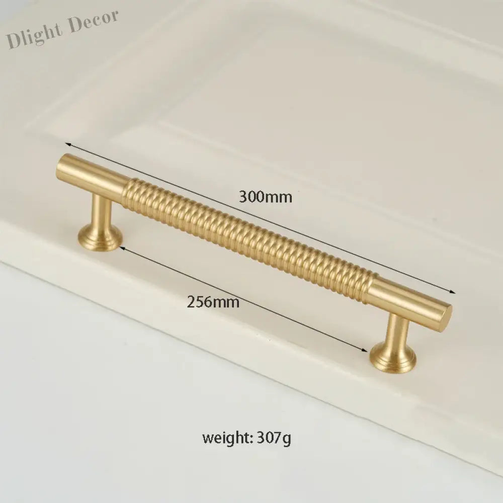 Textured Brass Handles – Golden Cabinet Pulls and Wardrobe Bar Handles (50mm-300mm) TB9026-L300 Handles