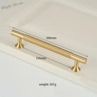 Textured Brass Handles – Golden Cabinet Pulls and Wardrobe Bar Handles (50mm-300mm) TB9026-L300 Handles