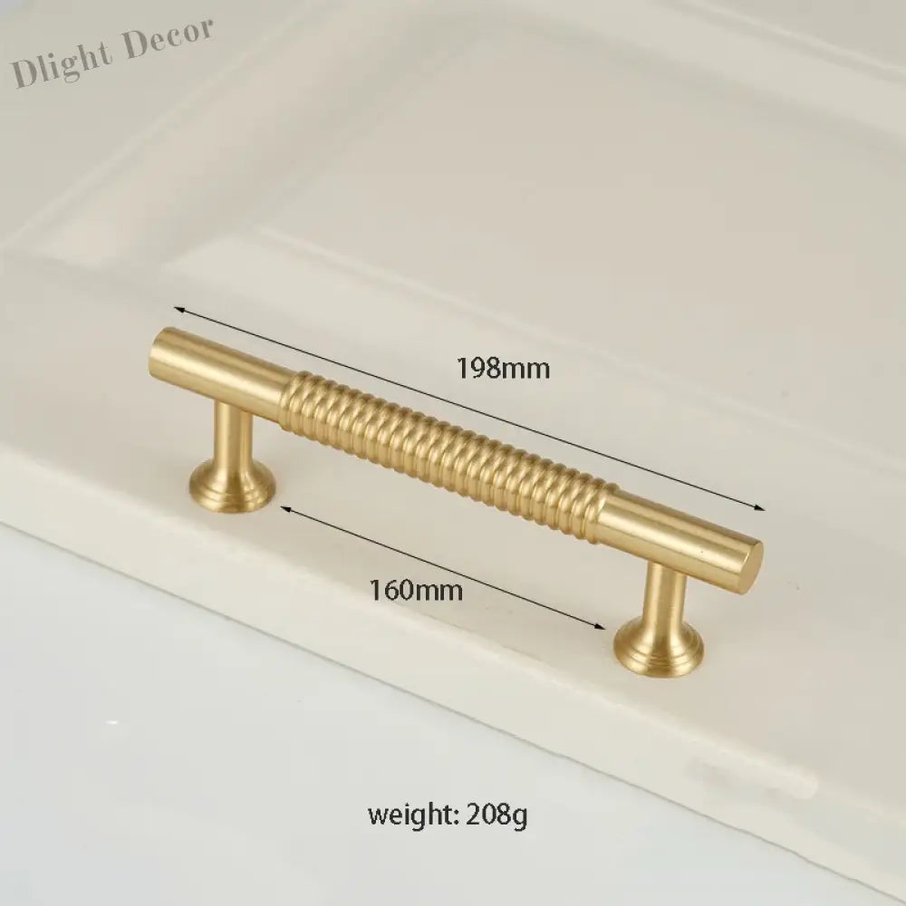 Textured Brass Handles – Golden Cabinet Pulls and Wardrobe Bar Handles (50mm-300mm) TB9026-M198 Handles