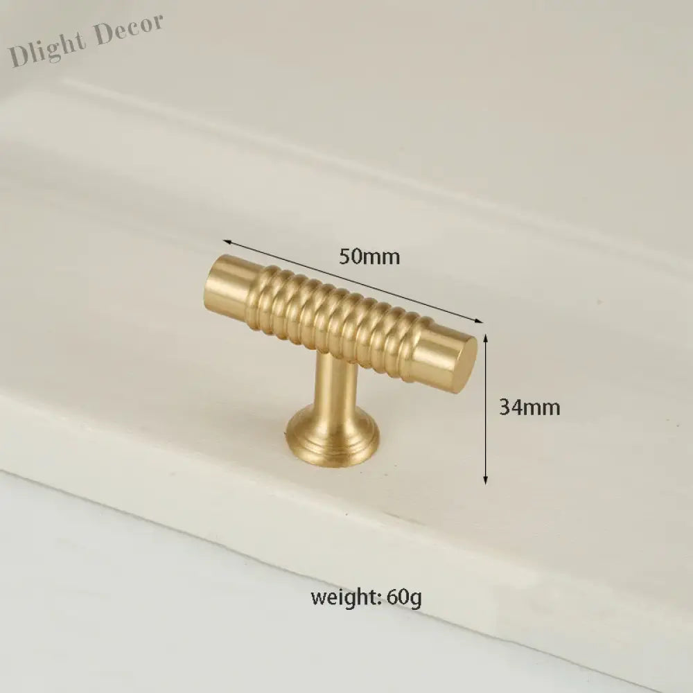 Textured Brass Handles – Golden Cabinet Pulls and Wardrobe Bar Handles (50mm-300mm) TB9026-T50 Handles