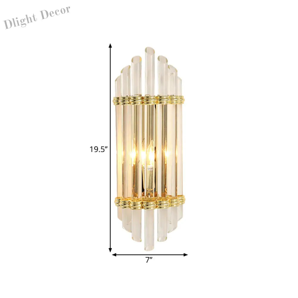 Thea’s Modern Gold Arched Crystal Wall Sconce: Light Up Your Walls In Style