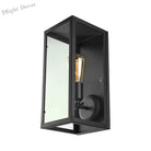 Timeless Elegance: Black Glass Rectangle Wall Sconce