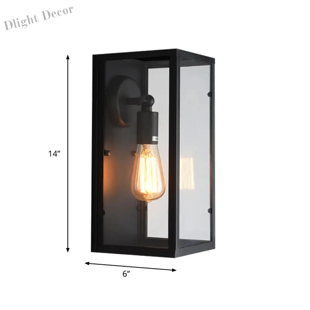 Timeless Elegance: Black Glass Rectangle Wall Sconce