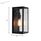 Timeless Elegance: Black Glass Rectangle Wall Sconce