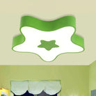 Transform Your Nursery With The Starry Sky: Led Flush Mount Light Green / White