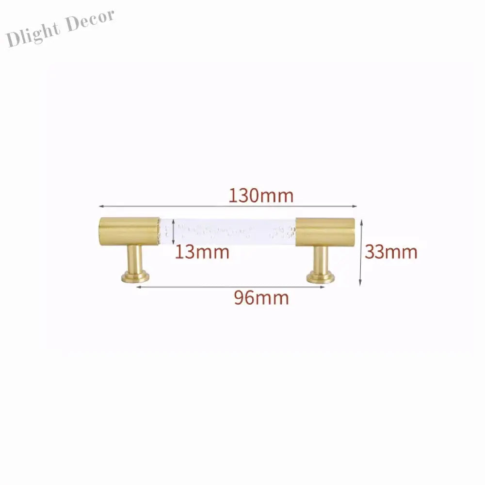 Transparent Acrylic Furniture Handles – Brass Cabinet Pulls and Wardrobe Knobs bubble 130mm Handles