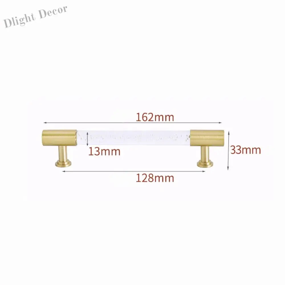Transparent Acrylic Furniture Handles – Brass Cabinet Pulls and Wardrobe Knobs bubble 162mm Handles