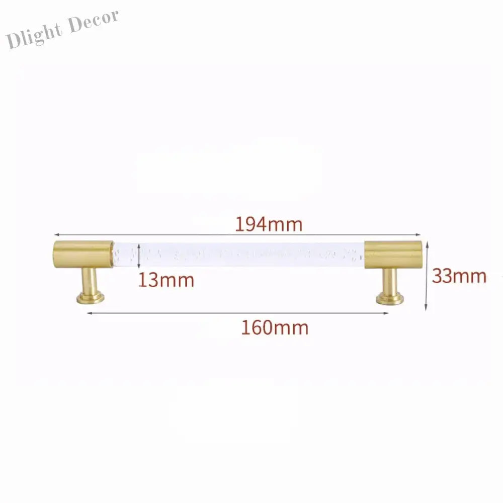 Transparent Acrylic Furniture Handles – Brass Cabinet Pulls and Wardrobe Knobs bubble 194mm Handles