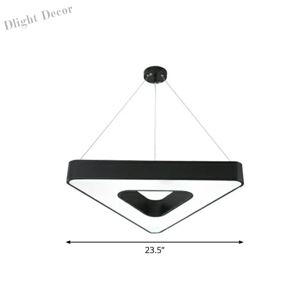 Triangular Led Gym Chandelier - Contemporary Acrylic Suspension Light In Black Multi - Size Energy