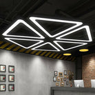 Triangular Led Gym Chandelier - Contemporary Acrylic Suspension Light In Black Multi - Size Energy