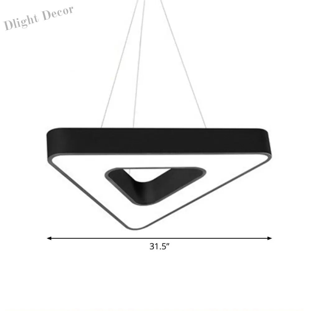 Triangular Led Gym Chandelier - Contemporary Acrylic Suspension Light In Black Multi - Size Energy