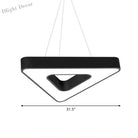 Triangular Led Gym Chandelier - Contemporary Acrylic Suspension Light In Black Multi - Size Energy