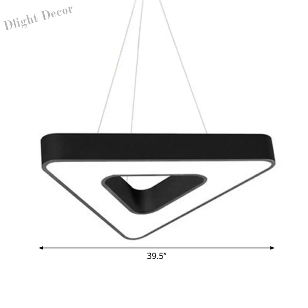 Triangular Led Gym Chandelier - Contemporary Acrylic Suspension Light In Black Multi - Size Energy