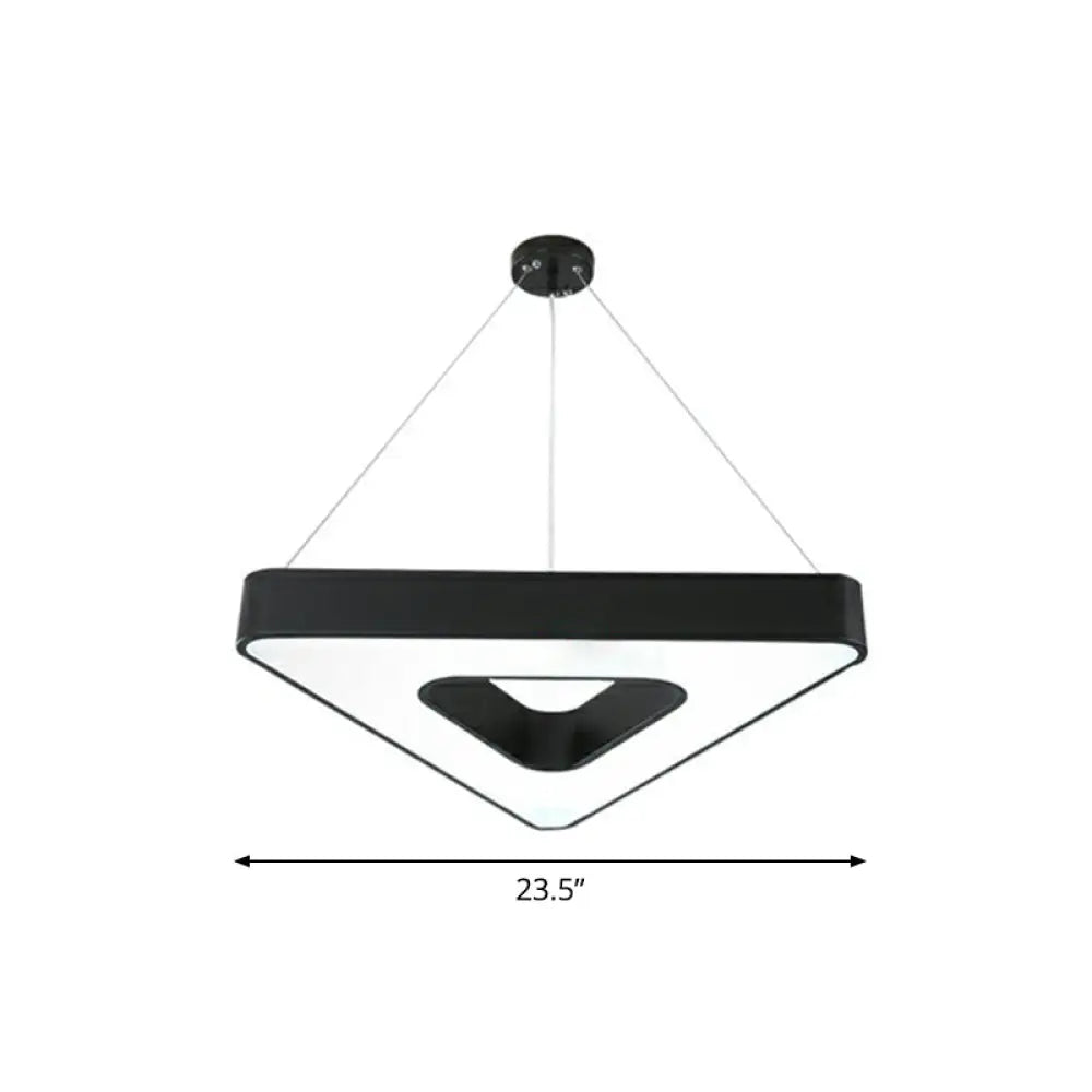 Triangular Led Gym Chandelier - Contemporary Acrylic Suspension Light In Black Multi - Size Energy