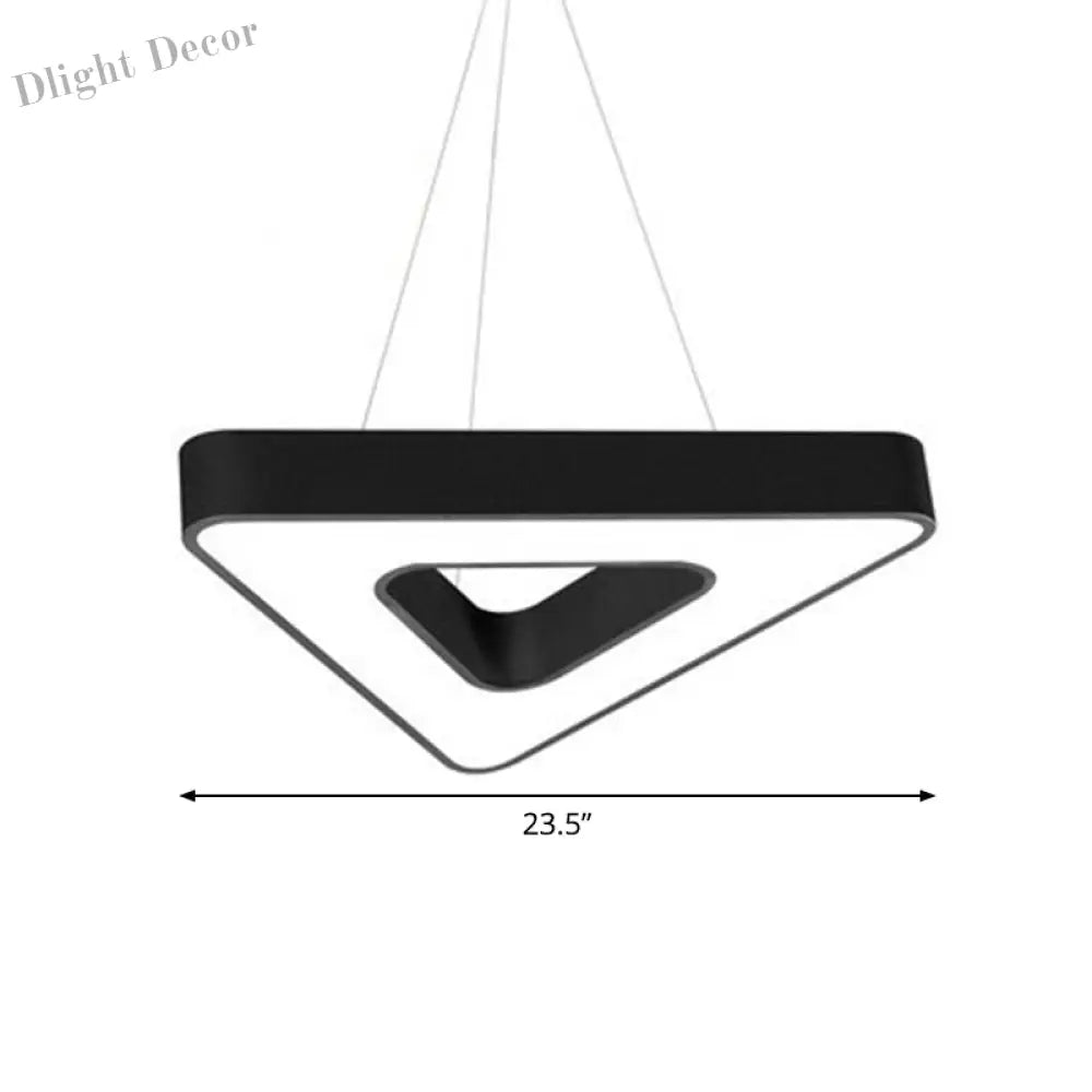 Triangular Led Gym Chandelier - Contemporary Acrylic Suspension Light In Black Multi - Size Energy