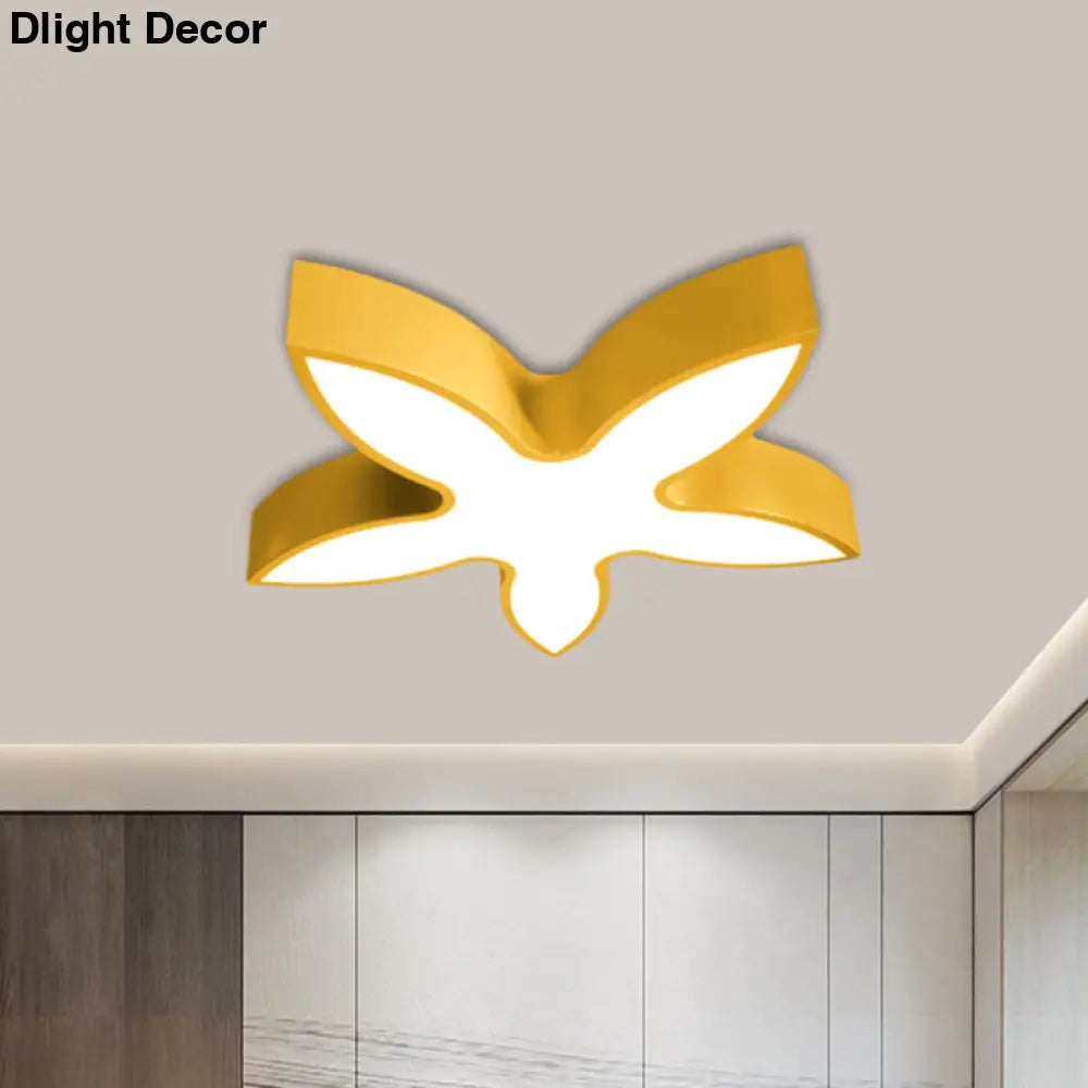 Twinkling Stars For Kids’ Rooms: Led Flush Mount Light Yellow