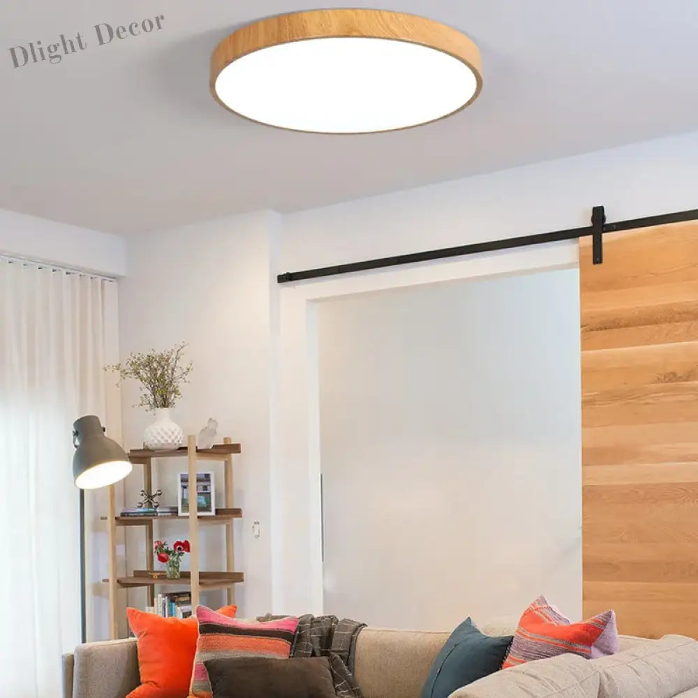 Ultra - Thin Wood Grain Led Ceiling Light - Modern Lighting Fixture Ceiling Light