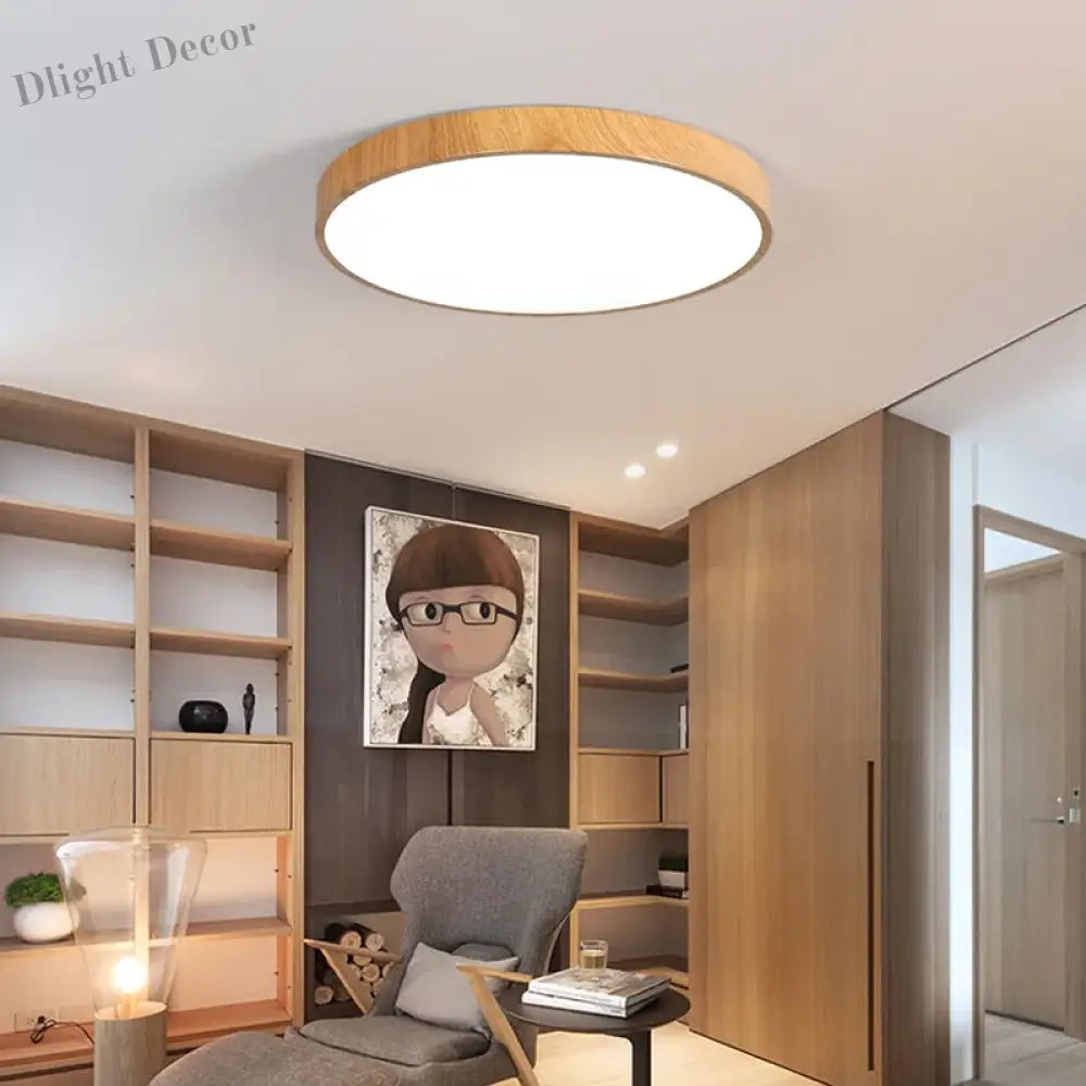 Ultra - Thin Wood Grain Led Ceiling Light - Modern Lighting Fixture Ceiling Light