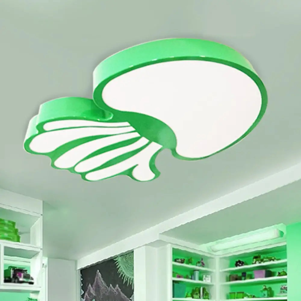 Undersea Wonder: Led Jellyfish Flush Mount Nursery Light Green / White