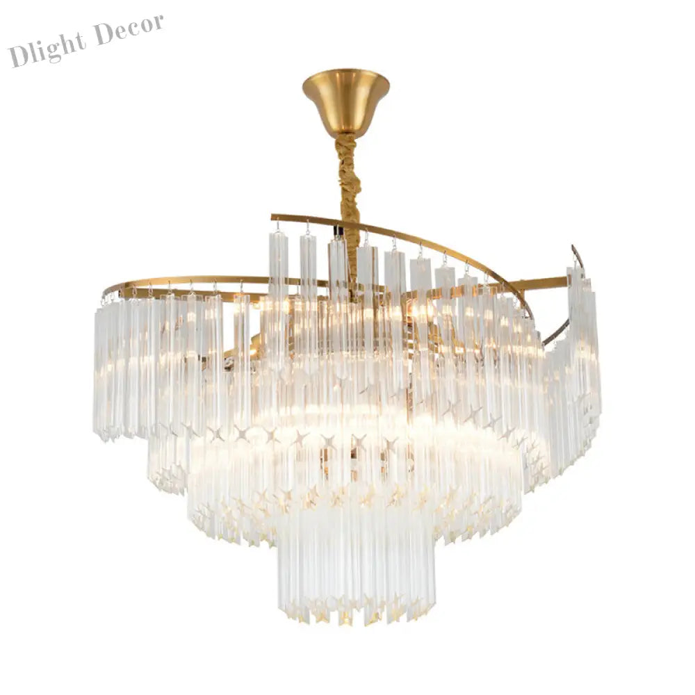 Vanessa Elegance Meets Sparkling Brilliance: The Clear Crystal Postmodern Gold Chandelier