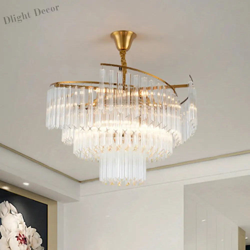 Vanessa Elegance Meets Sparkling Brilliance: The Clear Crystal Postmodern Gold Chandelier