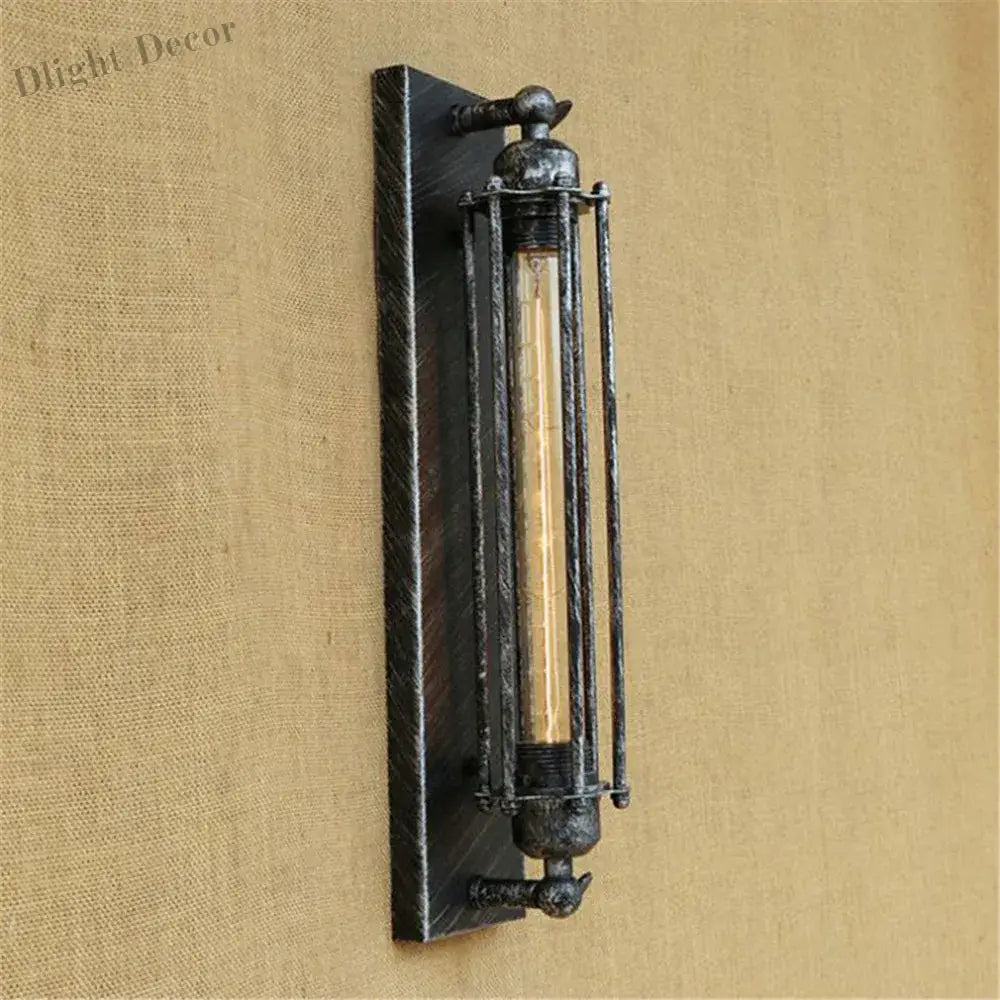 Vintage Black Rustic Wall Light With Edison Filament Bulb - Perfect For Stair Kitchen And Sconce