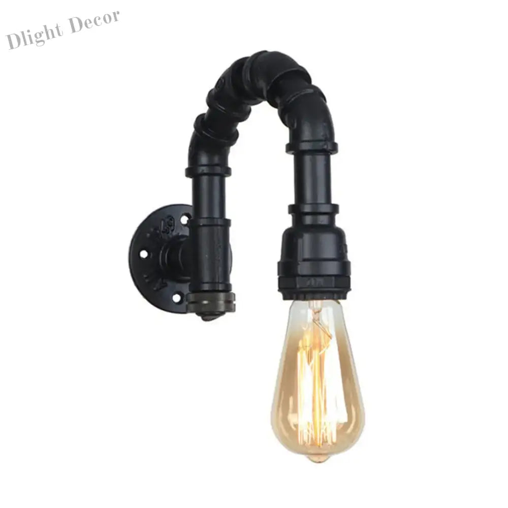 Vintage E27 Water Pipe Wall Sconces - Steampunk Light Fixtures For Hallway And Basement Wall Lamp
