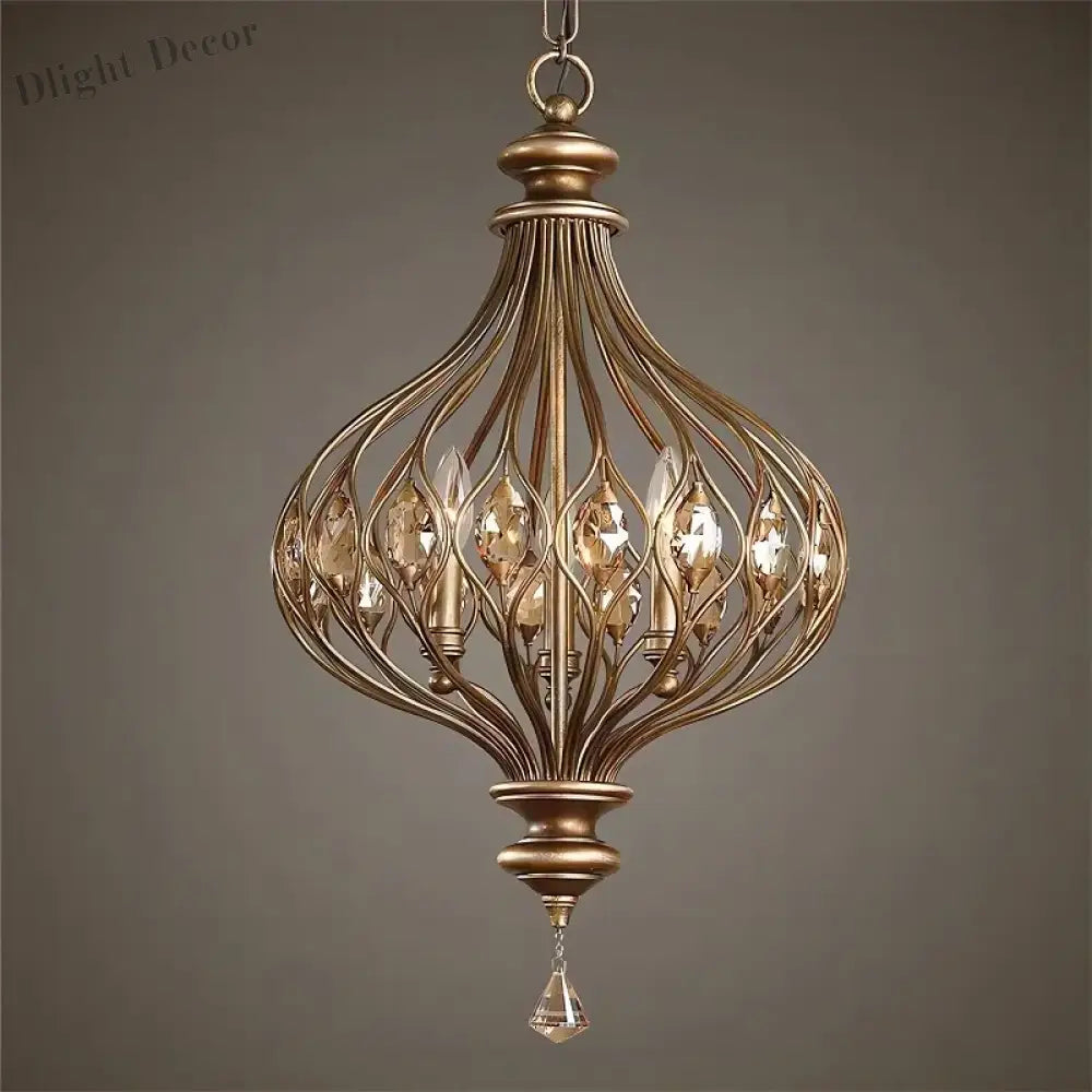 Vintage French Crystal Lantern Chandelier - Illuminate Your Villa With Retro Elegance Chandelier